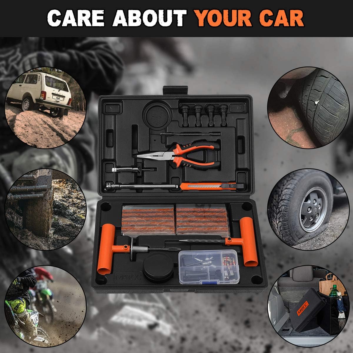 Jeep ATV Truck SUV RV Tractor Trailer Lawn Mow MATCC Tire Repair Kit
