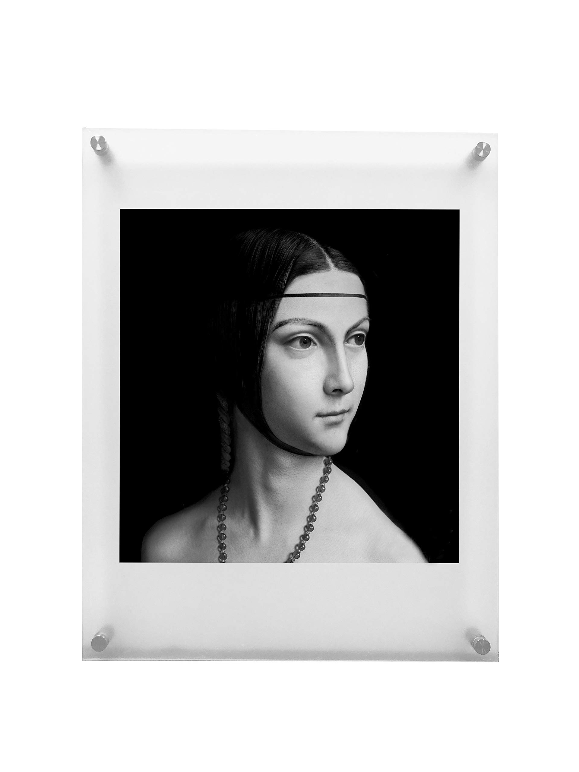 RY DISPLAY 11x14 Floating Acrylic Picture Frame with Chrome Standoff Double Panel Wall Mount Photo Frame for Picture Up to inches (11x14)