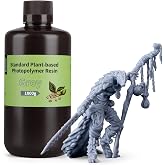 ELEGOO Standard Plant-Based 3D Printer Resin Grey 1000g | Low Odor and High Precision, 405nm UV Curing Resina for Mars Saturn Jupiter MSLA DLP LCD 3D Printing