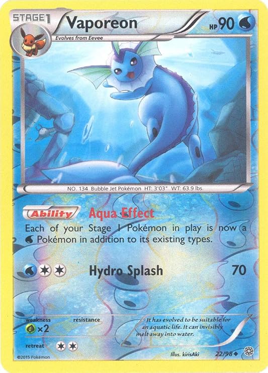 Amazon Com Pokemon Vaporeon 22 98 Ancient Origins Reverse Holo Toys Games