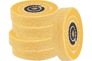 Luo ke 5 Pcs 3'' Cotton Polishing Wheel - 3/8'' Arbor Hole Muslin Polishing Kits Cotton Buffing Wheels for Bench Grinder/Tabl