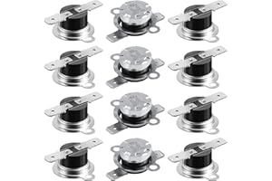 Awozkcd 12 Pcs UL KSD301 125V 16A Thermal Switch,Circuit Off at 50°C/122°F and On at 40°C/104°F Normally Closed N.C Microwave Thermostat, Auto Reset Bimetal Thermostat Thermo Switch