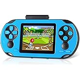 TaddToy 16 Bit Handheld Game for Kids Adults, 3.0'' Large Screen Preloaded 230 HD Classic Retro Video Games with USB Rechargeable Battery & 3 Game Cartridges for Birthday Gift for Kids 4-12 (Blue)