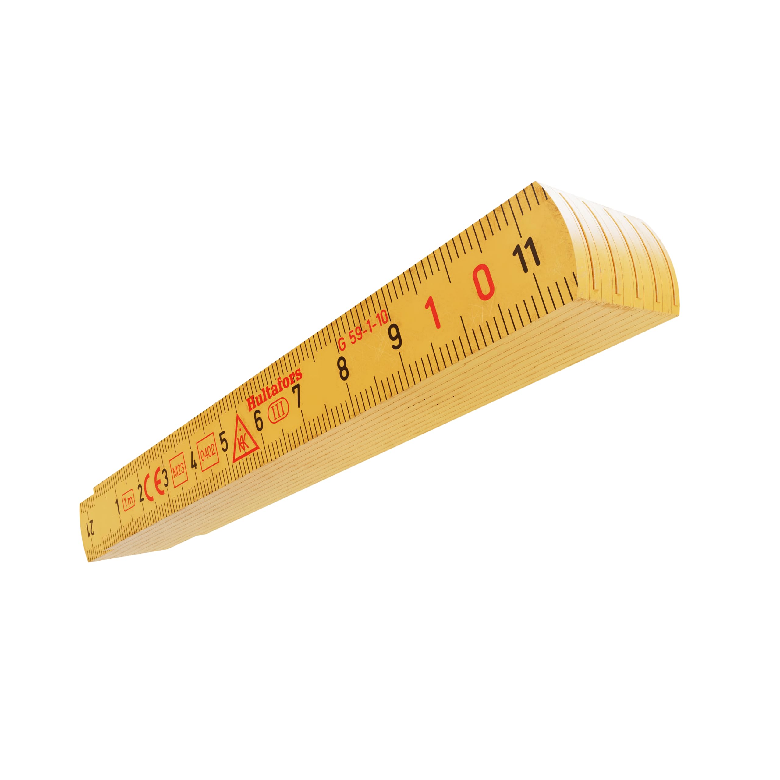 Mini folding rule 1 m I Hultafors I Folding metre 1 metre made of fibreglass I Made in EU I With lockable 90 degree angle I 200304