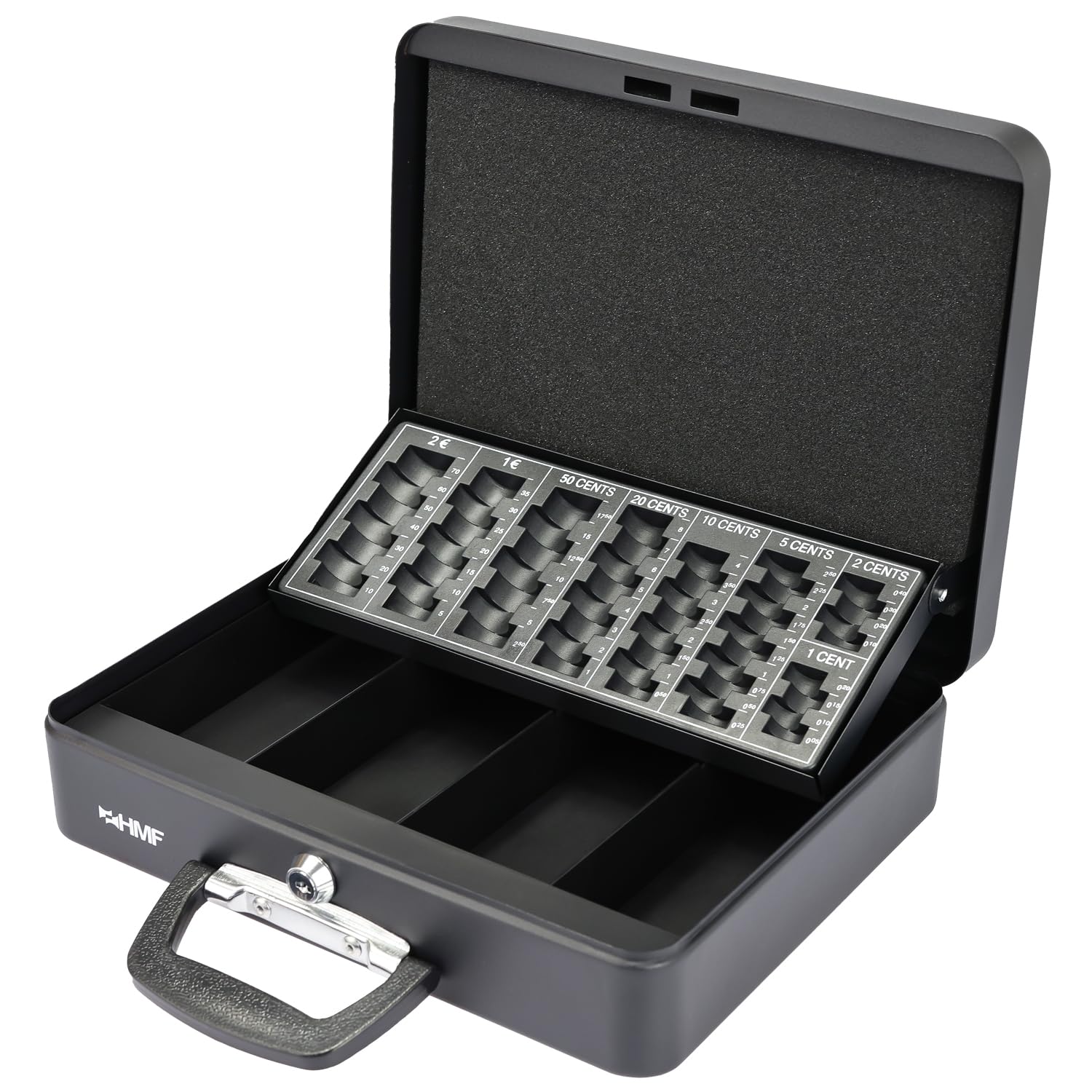 HMF 10016-02 Cash Box with Handle, 30 x 24 x 11 cm, Black — image 1