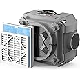 Abestorm Air Scrubber, Negative Air Machine with 3-Stage Filtration &16 Inch Air Inlet for Home, Industrial and Commercial Air Purifier, MEVR-10 & HEPA/Activated Carbon Filters, 550 CFM, Gray