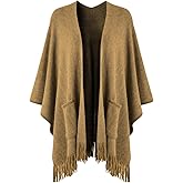 Ferand Shawl Wraps for Women, Cozy Lightweight Poncho Cape with Pockets, Warm for Fall Winter Travel