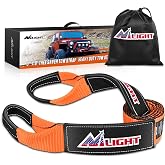 Nilight 3" x 8' Tree Saver Tow Strap Lab Tested 31,500lbs Break Strength | Heavy Duty Off road Straps with Triple Reinforced Loop Emergency Towing Rope of Mind for SUV, UTV, ATV, Truck