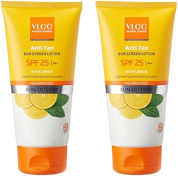 VLCC COMBO DANDRUFF CARE CONTROL SHAMPOO (350 ML) & SUN SCREEN CREAM ANTI-TAN SUN BLOCK - SPF 25 PA+ WITH LEMON (150 ML) PACK OF 2