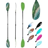 HIKULA Adjustable Carbon Fiber Shaft Kayak Paddle, Kayaking Oars with Reinforced Nylon Blade for Adults, 4 Piece, 86in/220cm to 90in/230cm