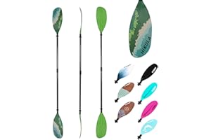 HIKULA Adjustable Carbon Fiber Shaft Kayak Paddle, Kayaking Oars with Reinforced Nylon Blade for Adults, 4 Piece, 86in/220cm to 90in/230cm