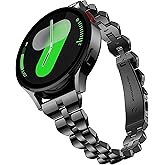 GELISHI 20mm Watch Bands Compatible with Galaxy Watch 7 6 5 4 Band 40mm 44mm for Women, Slim Stainless Metal Band Quick Release Strap for Galaxy Watch 6 Classic 43mm 47mm/Watch 4 Classic 42mm 46mm