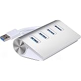Cateck&reg; USB 3.0 Premium 4 Port Aluminum USB Hub with 11 inch Shielded Cable for iMac, MacBook Air, MacBook Pro, MacBook, Mac Mini, PCs and Laptops