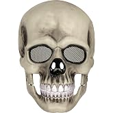 Scary Skull Mask with Moving Jaw, Adult Halloween Skeleton Cosplay Mask