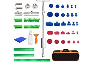TUOSHUNGE DBG06 Dent Puller Kit - Paintless T-Bar Car Dent Puller, Glue Tabs, Pull Wire Tool Clutch, Auto Body Dent Removal Kit