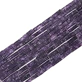 BEADIA Natural Dark Amethyst Tube Beads Rectangle 4x13mm 40cm/Strand Stone Beads for Jewelry Making