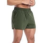 MIER Mens 3 Inch Shorts for Athletic Running Dry Fit Lightweight Workout Gym Active Shorts with Brief Liner, Pockets