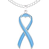 Happy Kisses Cancer Awareness Necklace - Ribbon Pendant, “Together We are Tougher Than Cancer” - Gift for Women
