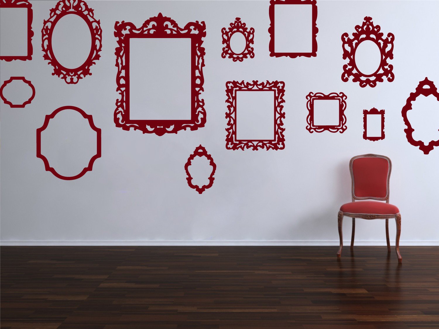 Antique Style Picture Frame Stickers Removable Vintage Decorative Vinyl Decals for Home Decor Wall A