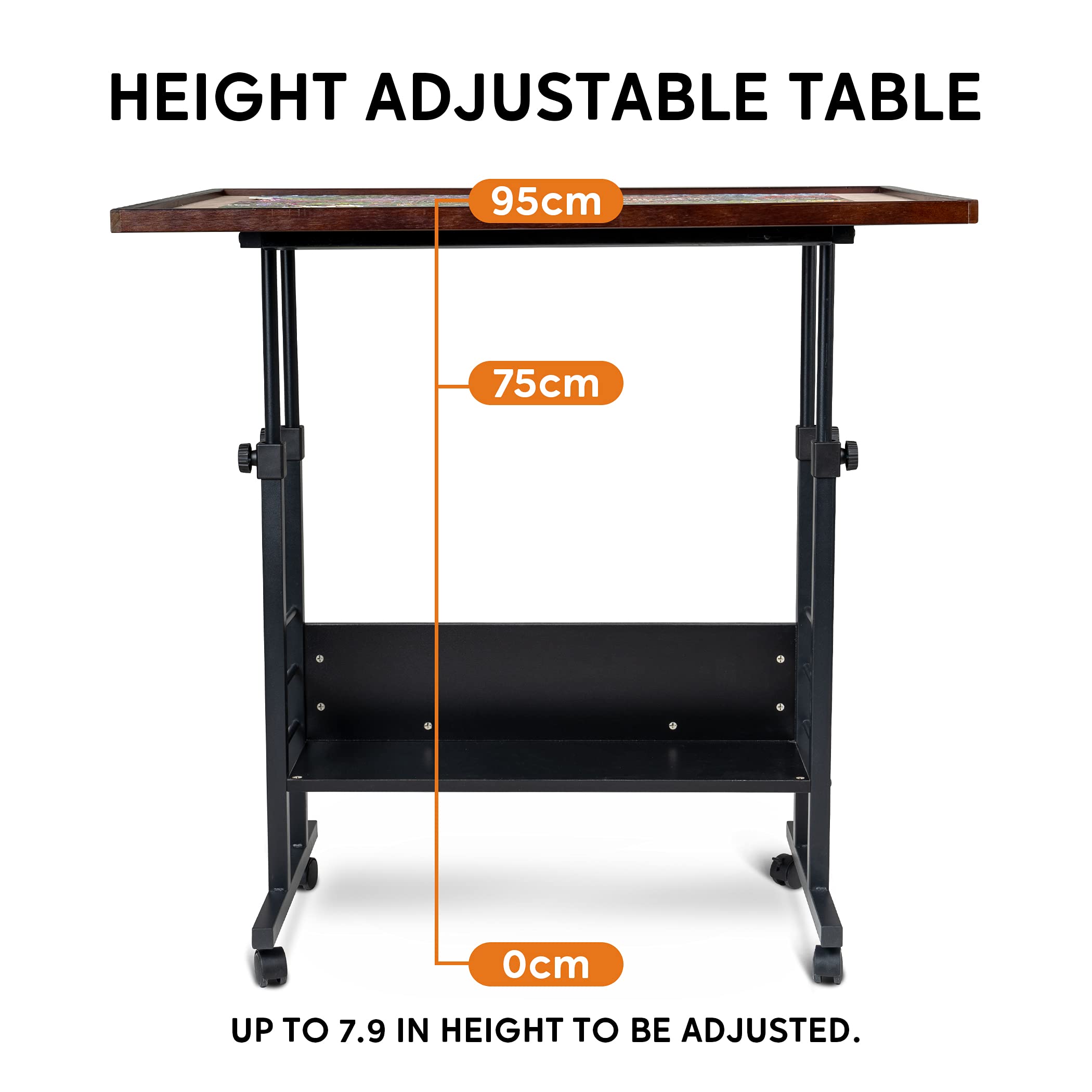 Becko US 1500 Piece Tilting Puzzle Table with Cover Mat, Puzzle Board with 5 Tilt Angle & Height Adjustment, Portable & Movable Tables with Legs & Storage for Adults, for 1500 Piece Jigsaw Puzzles