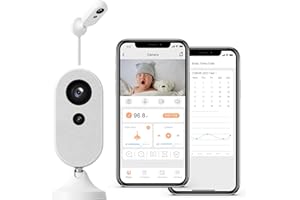 Cheego Smart Baby Monitor & Wall Mount HD Video Camera and Audio, 2-Way Talk, Nightlight and Night Vision, Room Humidity & Temp, Wake up & Crying Detection Compatible with Alexa…