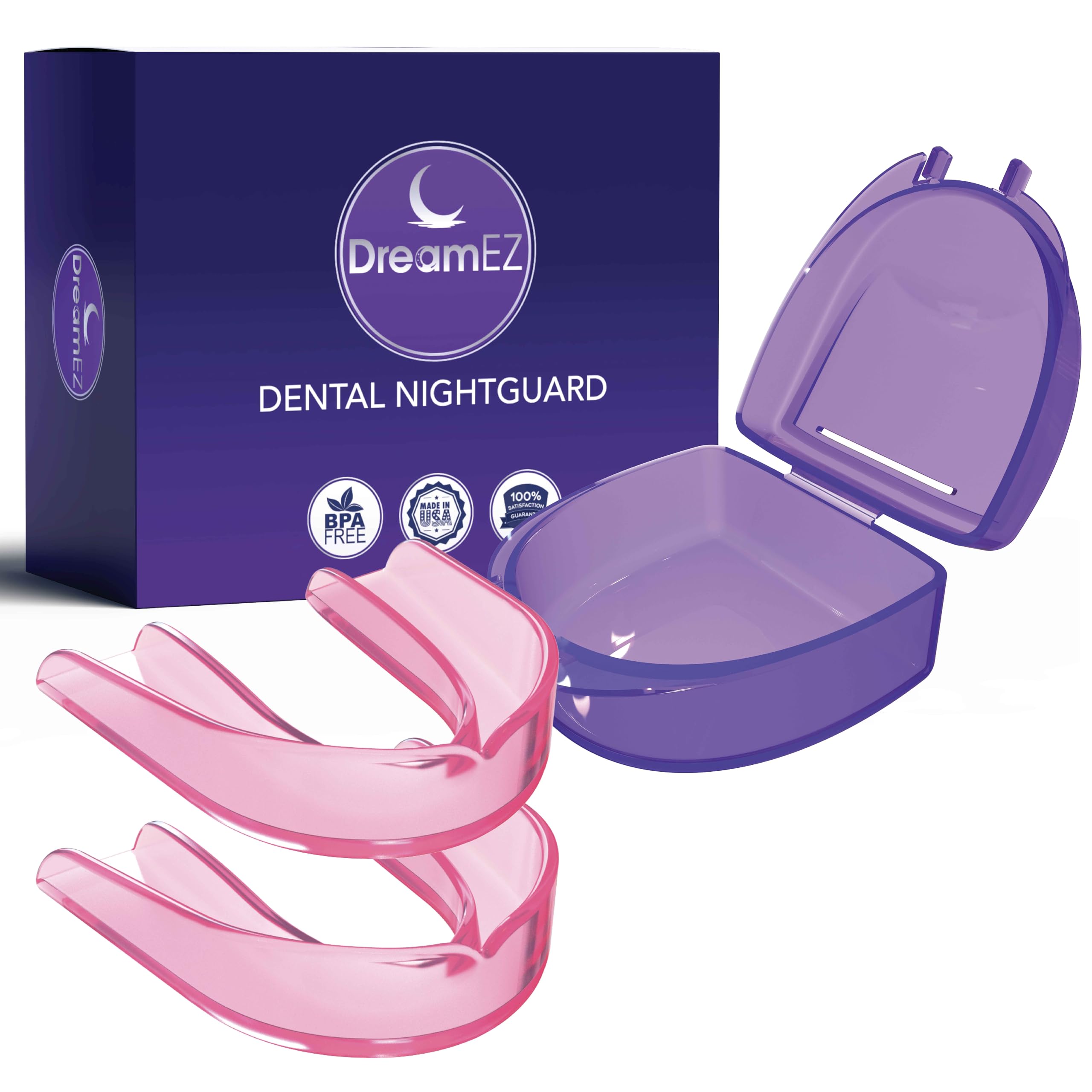 Night Guard for Grinding, Bruxing, Clenching, Made in USA, Pink