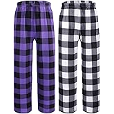 Ekouaer 2 Pack: Boys Pajamas Pants Soft Elastic Waist PJ Bottoms Comfy Lounge Long Pants with 2 Pockets 4-14 Years