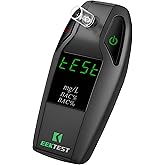 Breathalyzer High-Precision Portable Alcohol Tester with USB Charging, LCD Display, 10 Mouthpieces & Carrying Case (Black 1)