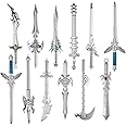 Zonon 12 Pack Ancient Sword Pens Set Fun Novelty Dragon Pens Novelty Gel Ink Cool Plastic for Birthday Party Boy Presents and School Writing(Silver,Assorted Style)