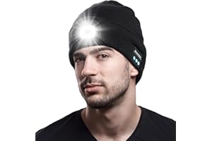 Bonnet musical Bluetooth avec lumière – Cadeau de Noël pour homme et femme, rechargeable par USB, cadeau technique pour le No