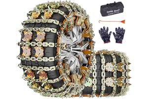 Tire Chains for Car/SUV/Pickup Trucks, Adjustable Universal Emergency Thickening Chains, Snow Chains for Tire Width（175-265mm