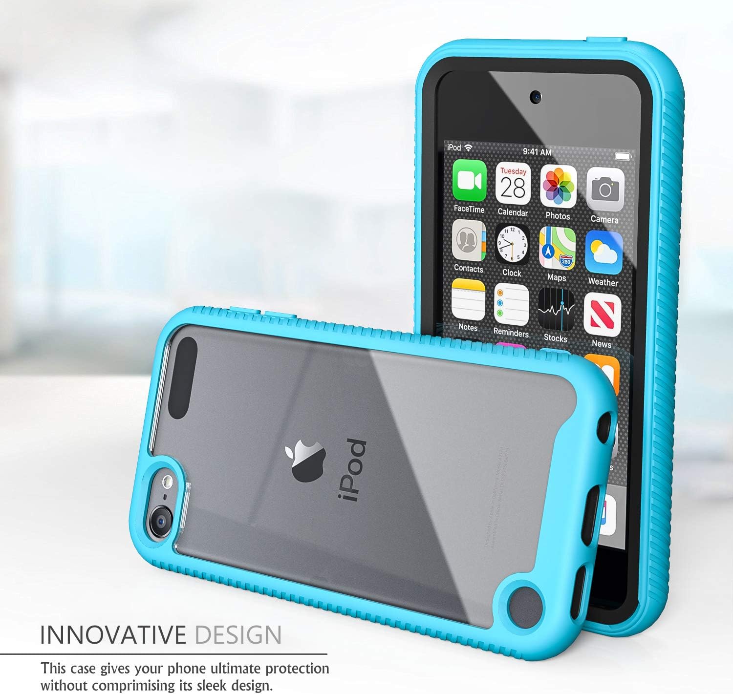 iPod Touch 7 Case,iPod Touch 6 Case,SLMY Armor Shockproof Case with Build in Screen Protector Heavy Duty Shock Resistant Hybrid Rugged Cover for Apple iPod Touch 5/6/7th Generation-Black