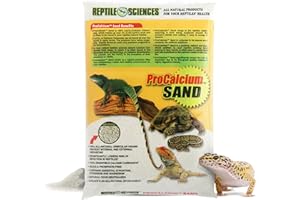 Reptile Sciences Natural White Pro-Calcium Terrarium Sand - 10 lbs - Natural Substrate for Reptile Habitats, Supports Digging & Enclosure Maintenance