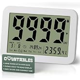 Countables 9999 Days Count Up &amp; Countdown Clock - Reusable Digital LCD Timer with Large Display - Visual Timer &amp; Calendar for Retirement, Wedding, Birthday, Holiday &amp; More (White)