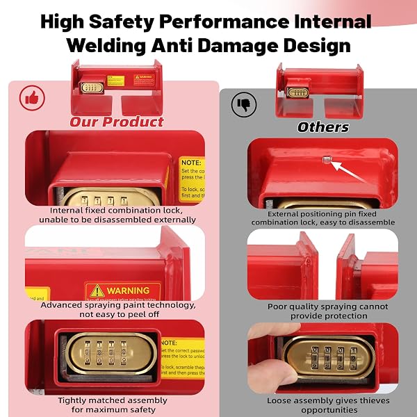 ANTIVANL SHIPPING CONTAINER LOCKS HEAVY DUTY WITH COMBINATION LOCK, MAXIMUM SECURITY SEMI TRAILER DOOR LOCK, SHIPPING CONTAINER COMBINATION LOCKS FOR SEMI TRAILER DOOR SECURITY (8 1/2″ TO 13 5/16″)