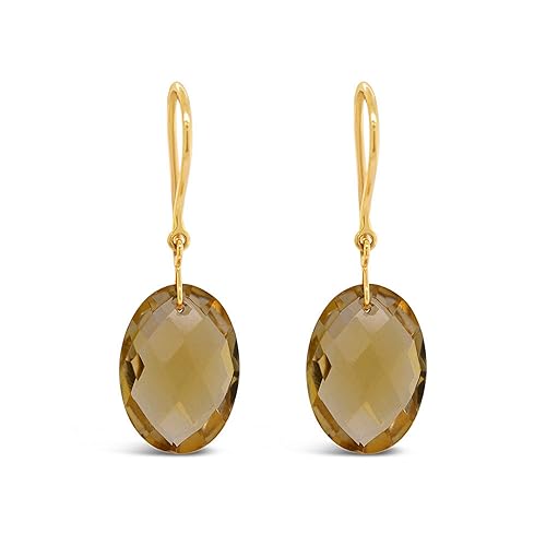 18k (750) Yellow Gold and Citrine 18k Gold Citrine Earrings Drop Earrings for Women