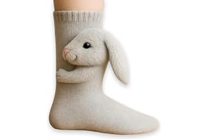 SCRRMZO 3D Knit Animal Socks Thicker Ultra Christmas Gifts Winter Warm Fluffy Soft Slipper Home Sleeping Cute Animal Sock