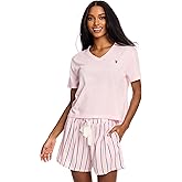 U.S. Polo Assn. Women's Summer Pajama Set, Tee, Shorts Valentines Gifts for Her