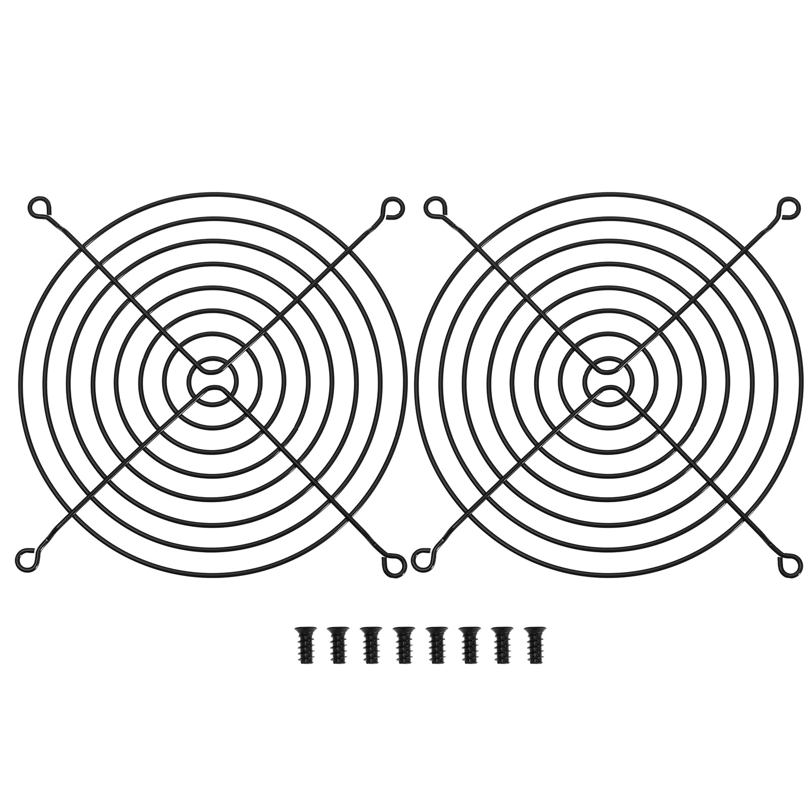 SG Store 2PCS 140mm Fan Grills Metal CPU Case Fan Grills Guards Covers with Screws for PC 3D Printer Home Ventilation Accessories Black