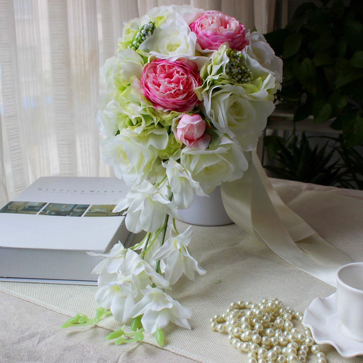 can't be satisfied Ivory Pink Purpl Cascading Bridal ...