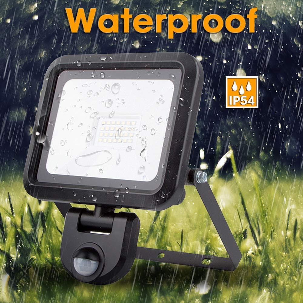 Garage Driveways Backyard LED Security Light with Motion Sensor Black