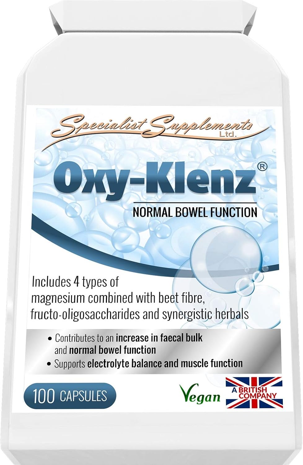 Specialist Supplements Oxy-Klenz Healthy Bowel Function 100 Capsules (Pack of 2), White, 100 count (Pack of 2) - Image 5