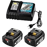 5000MAh BL1850B Replacement Battery and Charger for 18V Battery Lithium-ion BL1850B BL1840B BL1830B and 2-Pack 5.0Ah Batterie