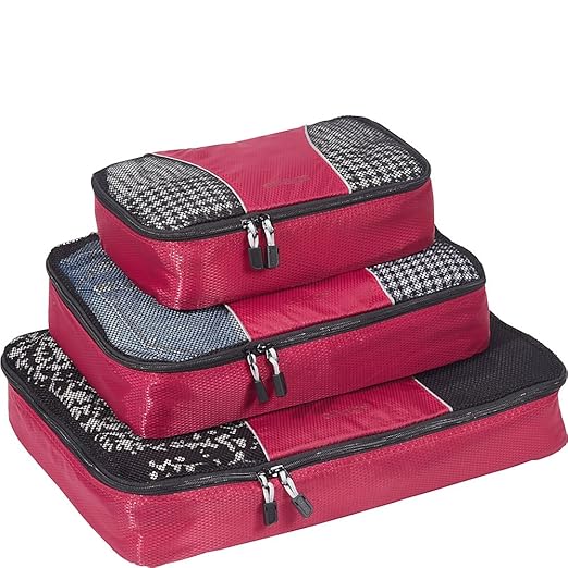 eBags Packing Cubes 3pc Set (Raspberry) Packing Organizers