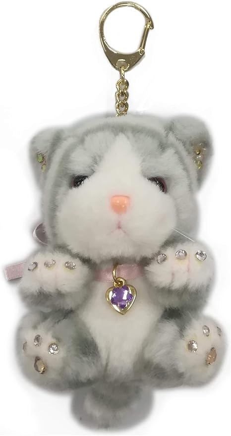 Amazon Co Jp 値下げ ぬいぐるみ 猫 キーホルダー W Kf368 グレー ホーム キッチン