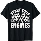 Start Your Engines Vintage Check Flag Race Car Costume T-Shirt