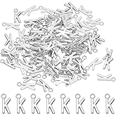 PATIKIL Letter Charm, 100 Pcs Alphabet Charm Initial Pendant Charm Bulk Cute DIY for Jewelry Making Bracelets Earrings Necklace Keychains Crafts, Dark Silver, Letter K