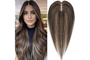 Aimeolyn Hair Toppers for Women Real Human Hair Hair Toppers for Women No Bangs Top Hair Extensions Hair Pieces for Thinning Hair Upgrade Lace Base Premium Remy Hair Toppers