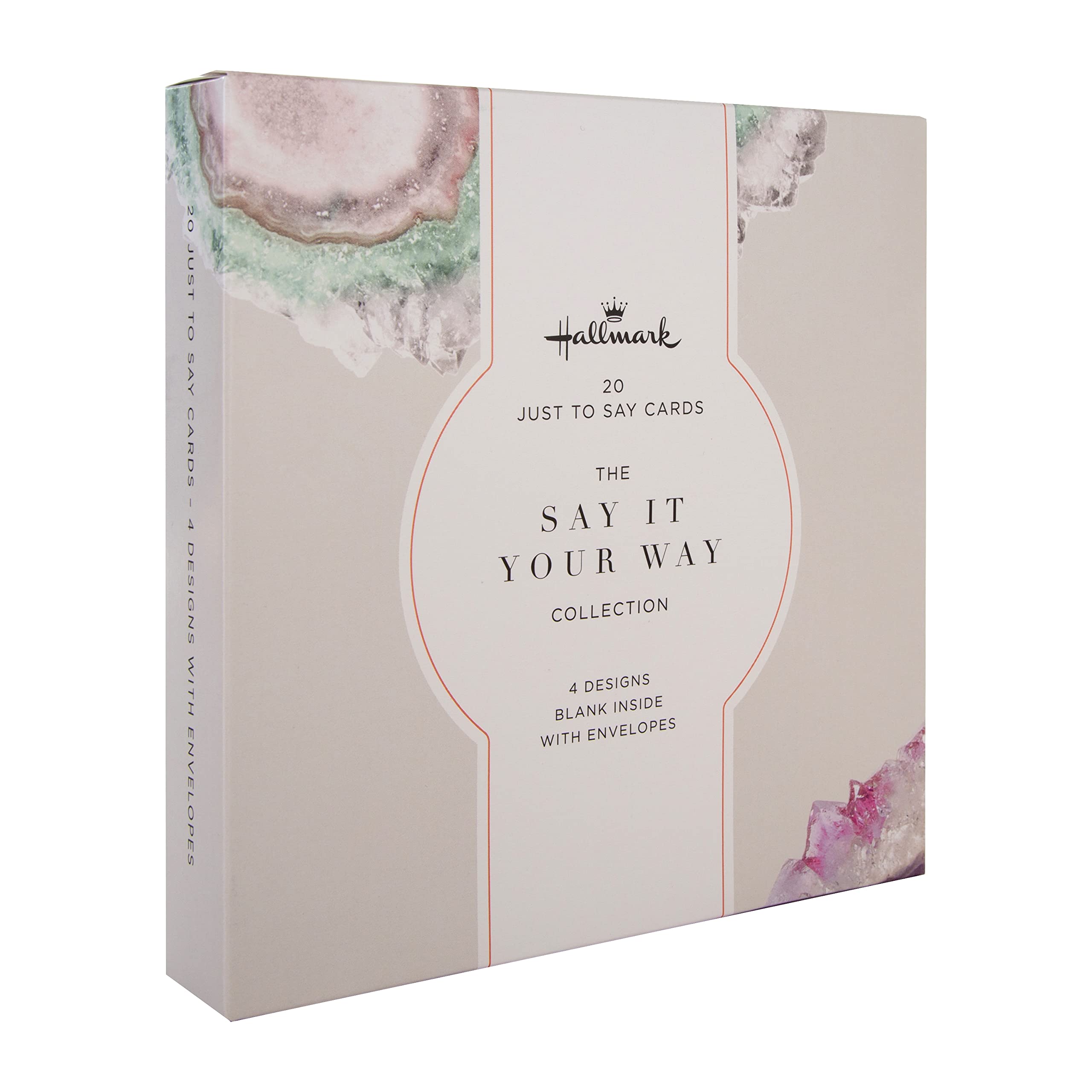 Hallmark 'Just To Say' Cards - Multipack of 20 in 4 Geode Designs
