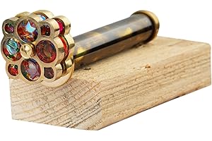 AL QAYIM Handcrafted Brass Kaleidoscope - Vintage Antique Design, 3D Mirror Lens, for Kids & Adults - Mesmerizing Patterns, Endless Creativity Occasions